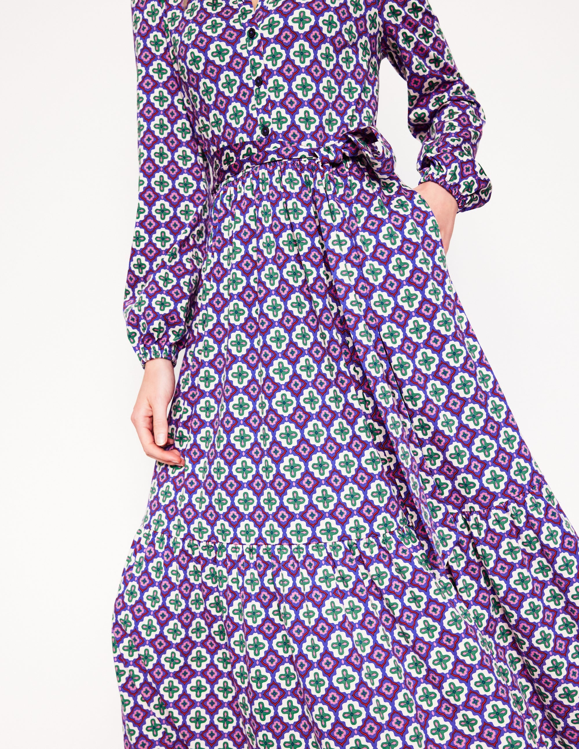 Willow Gestuftes Jerseykleid-Bunt, Marokkanischer Diamant - Image 2