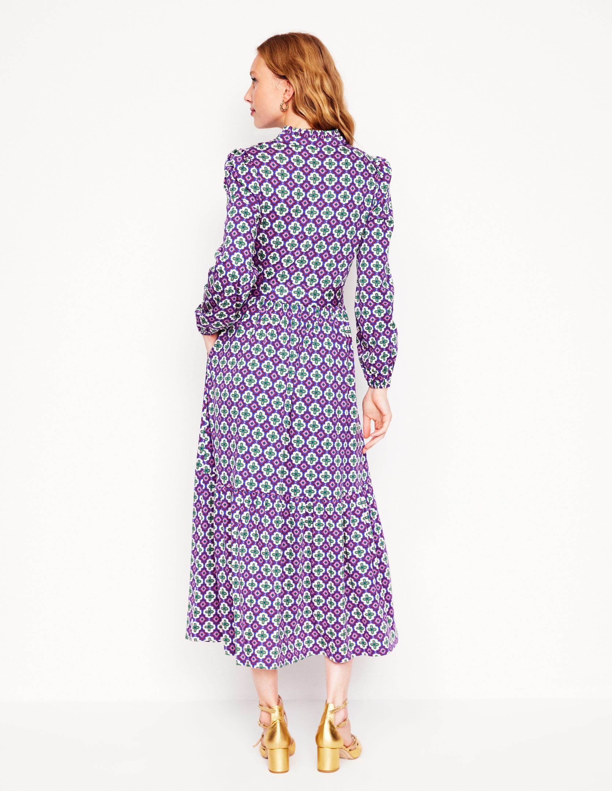 Willow Gestuftes Jerseykleid-Bunt, Marokkanischer Diamant - Image 3