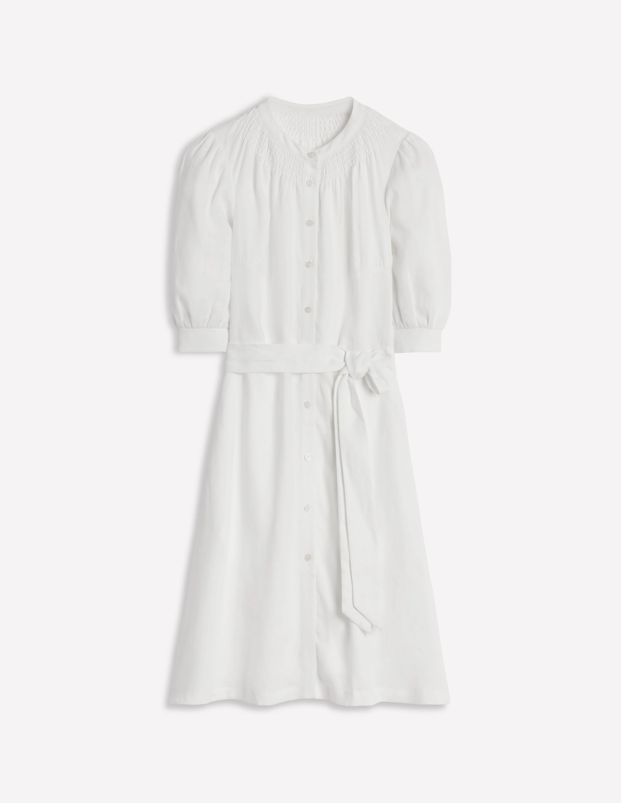 Robe courte Ada en lin-Blanc - Image 5