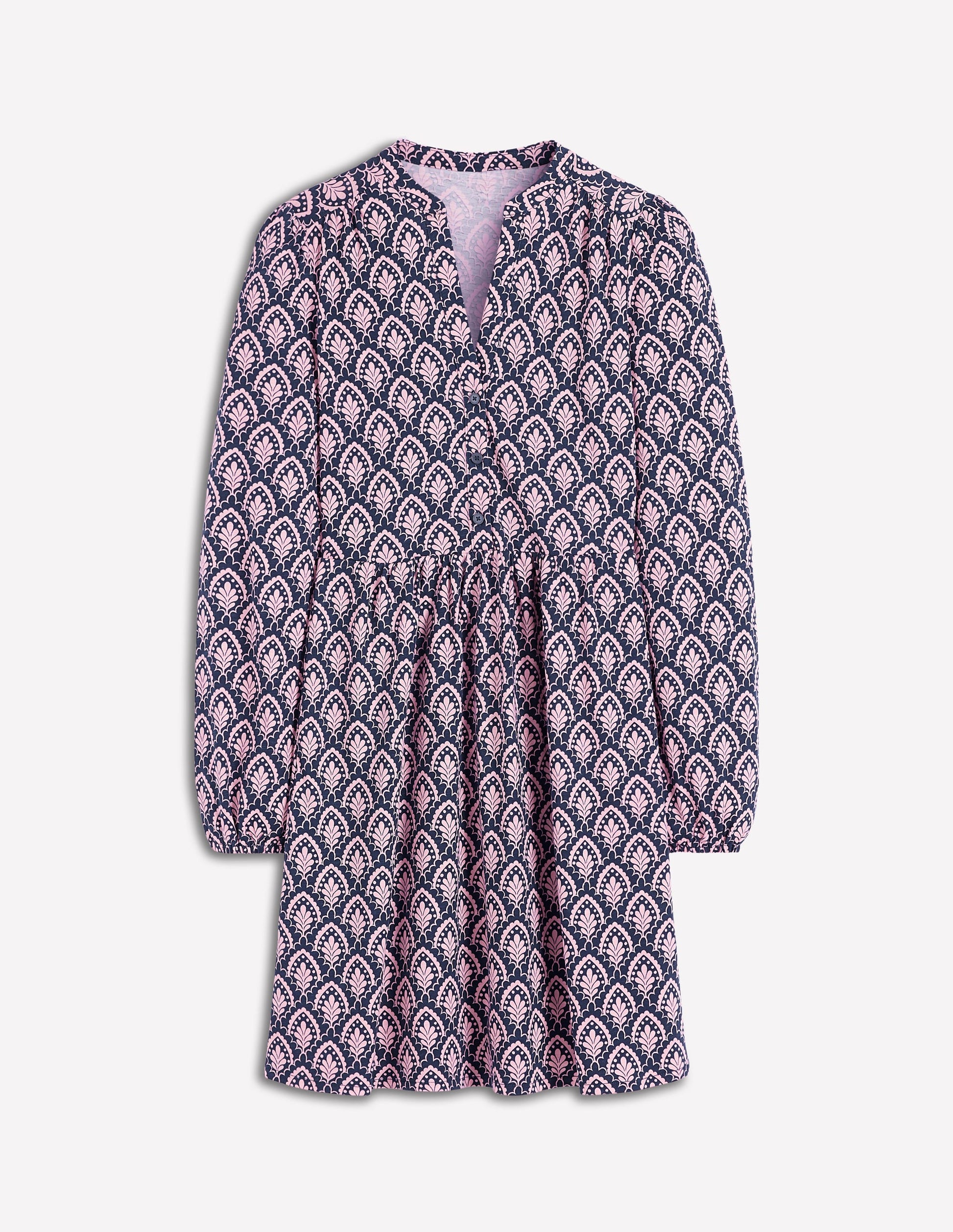 Amy Kurzes Jerseykleid-Französisches Marineblau, Blumenterrasse-6