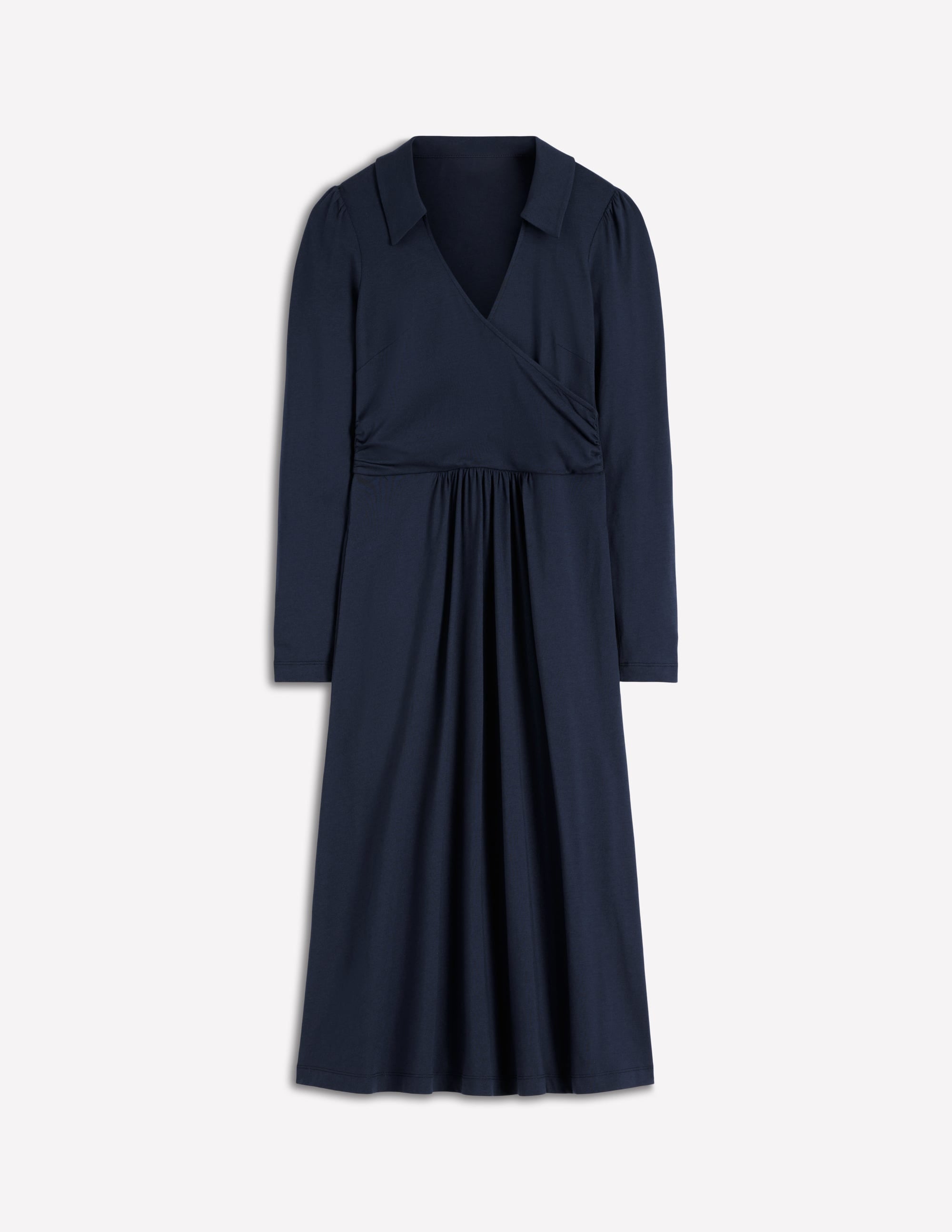 Carla Jersey-Wickelkleid-Marineblau - Image 5