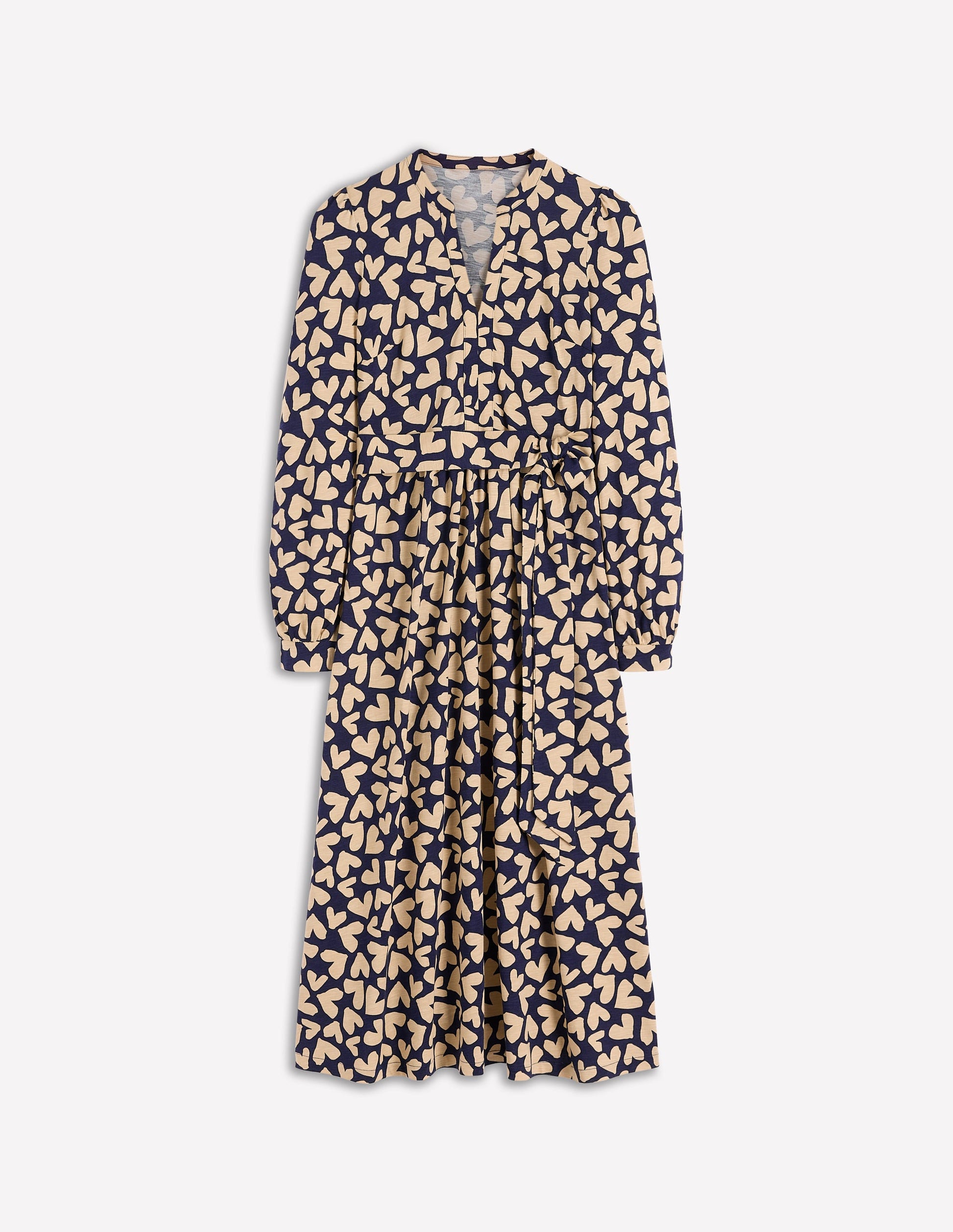 Naomi Langärmliges Jerseykleid-Französisches Marineblau, Herzstreuung-5