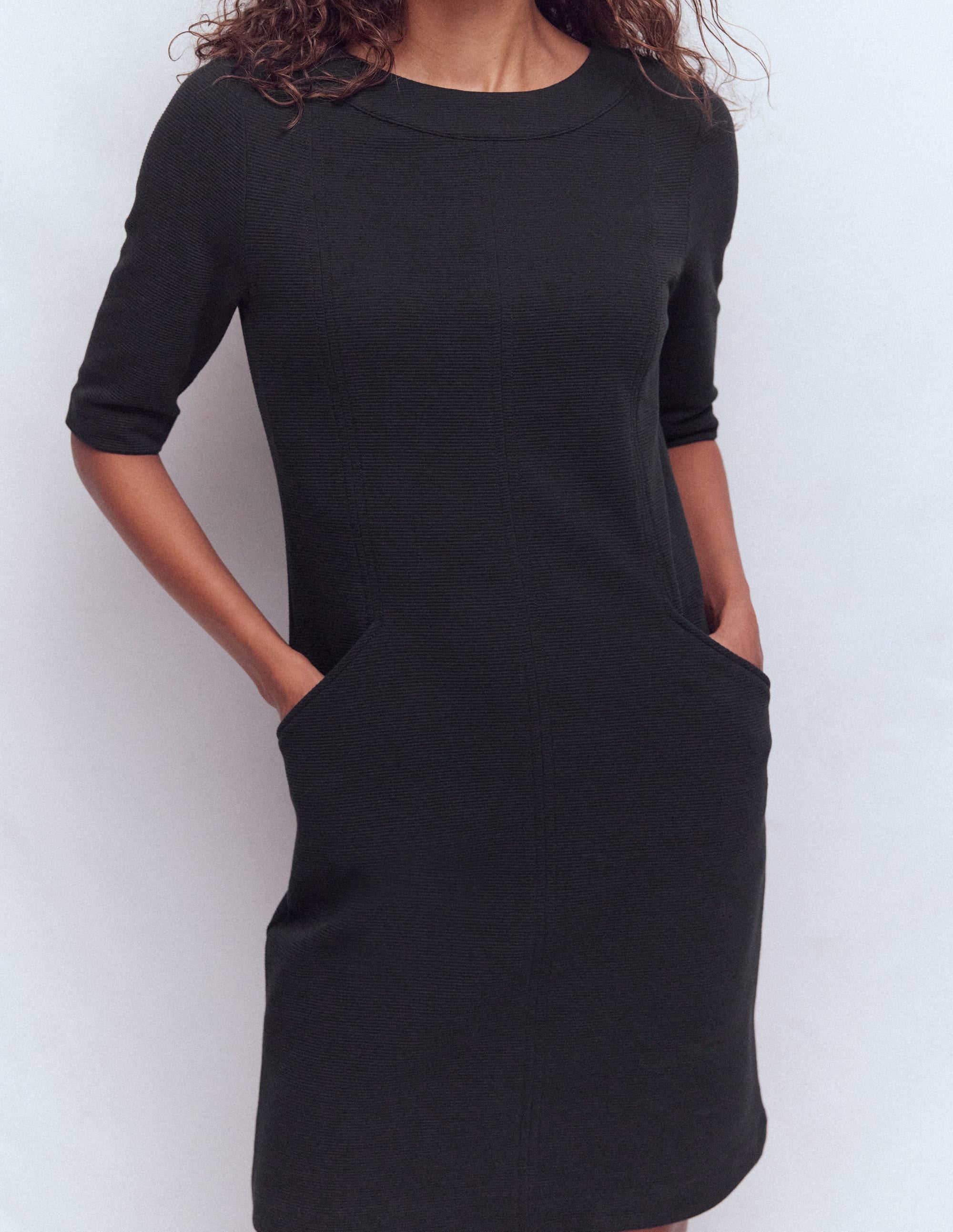 Robe droite Nessa en ottoman-Noir - Image 2