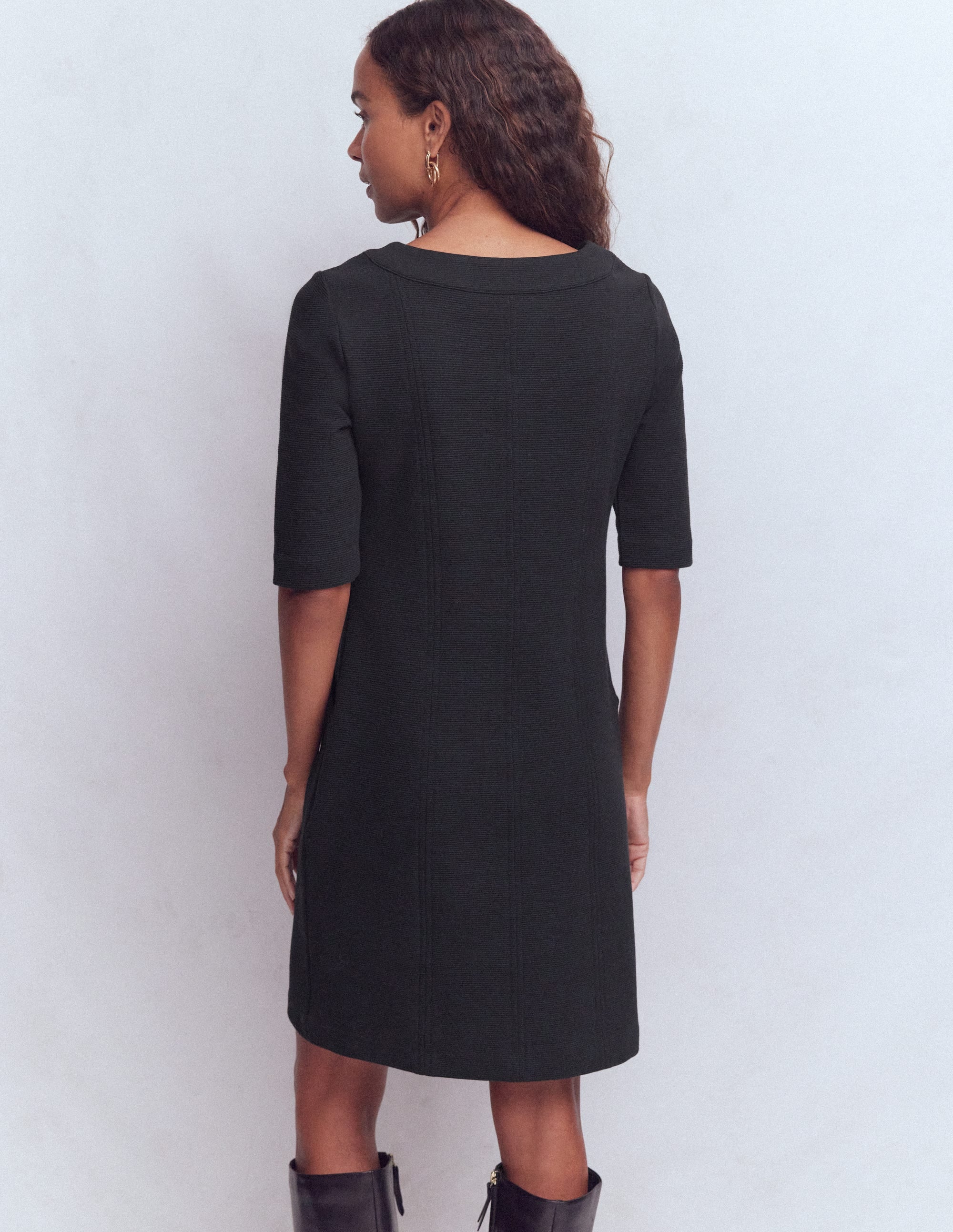 Robe droite Nessa en ottoman-Noir - Image 3