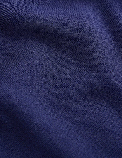 Tiana Strickkleid mit Bindeband vorn-Marineblau-7