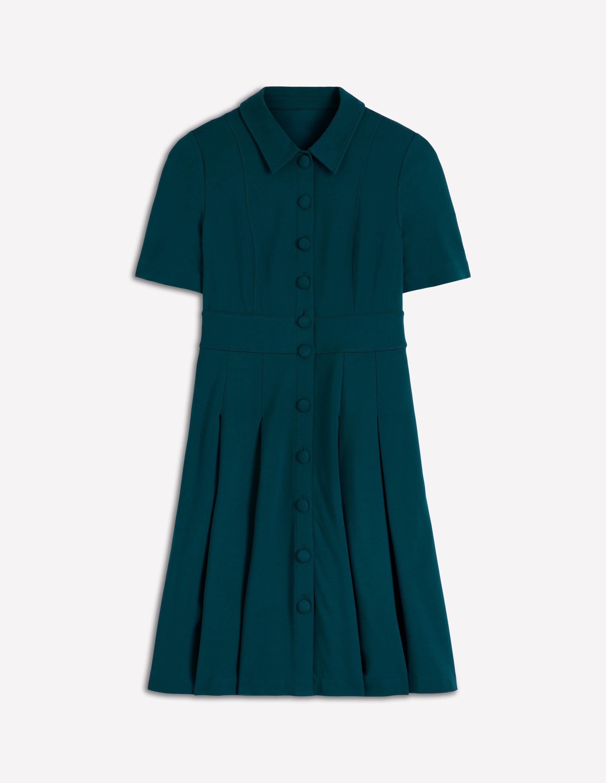 Bridget Kurzes Ponte-Kleid-Mitternachtsblaugrün - Image 8