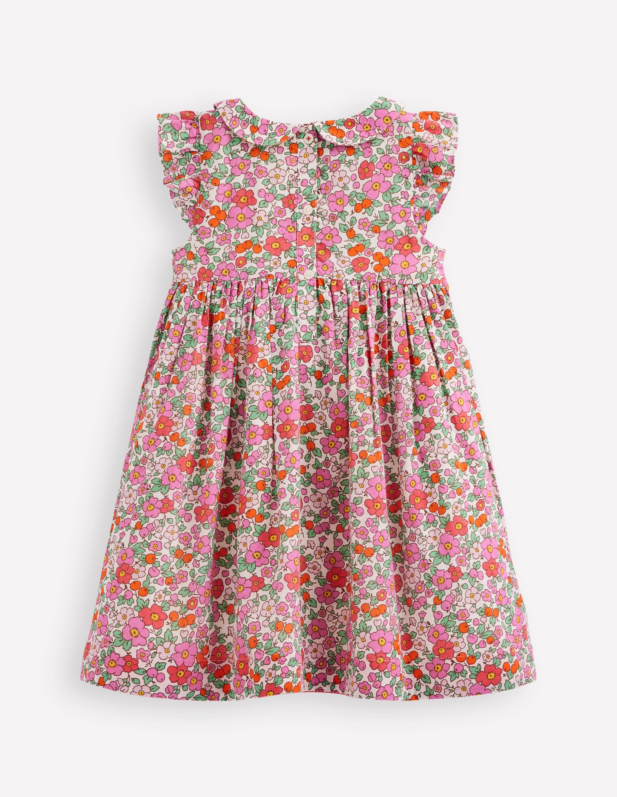 Robe Adeline à smocks-Fleur de pommier rose - Image 2