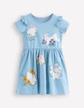 Jerseykleid mit Applikation-Gletschersee Punkte