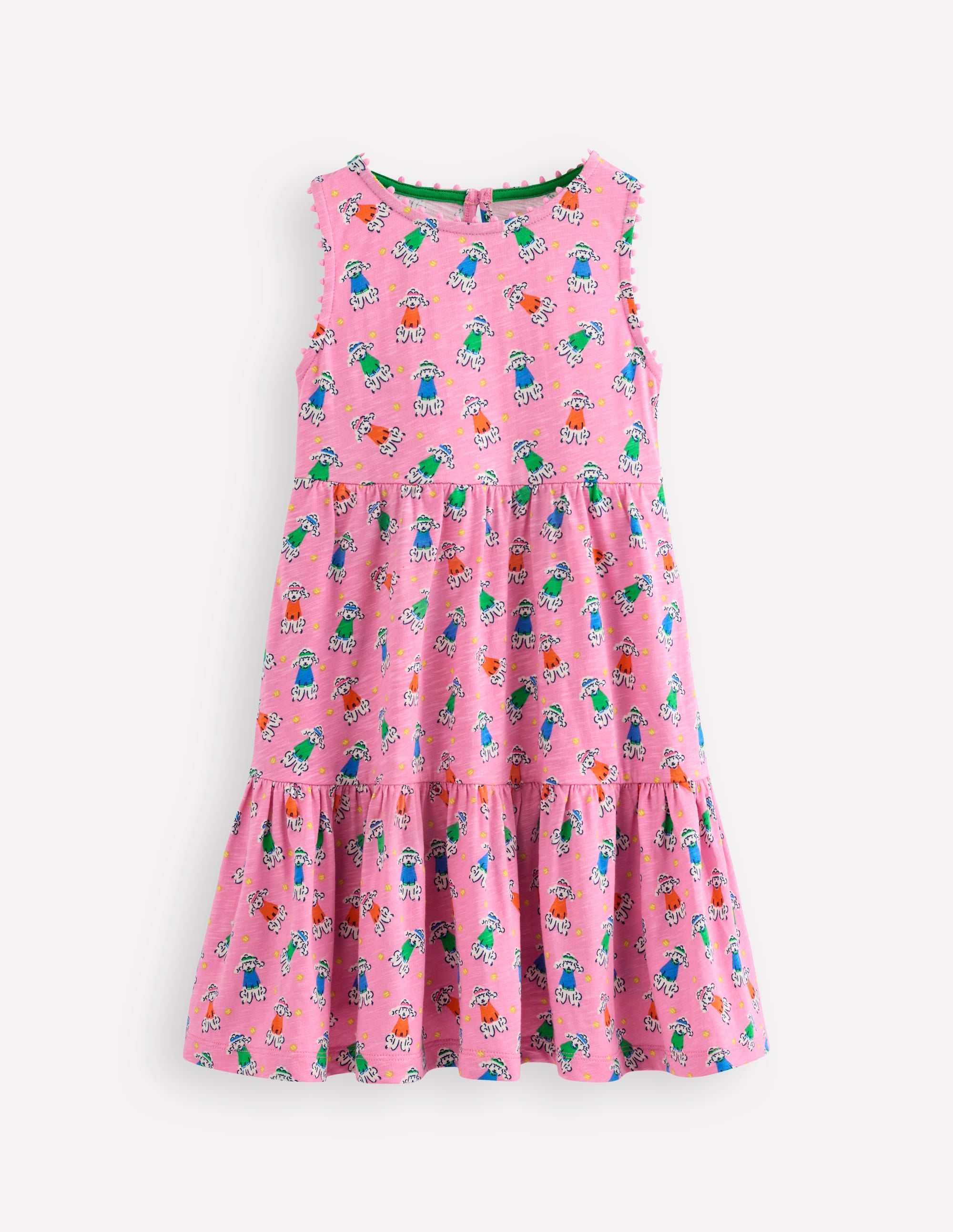 Robe en jersey Ali à pompons-Caniche sportif rose cosmos - Image 1