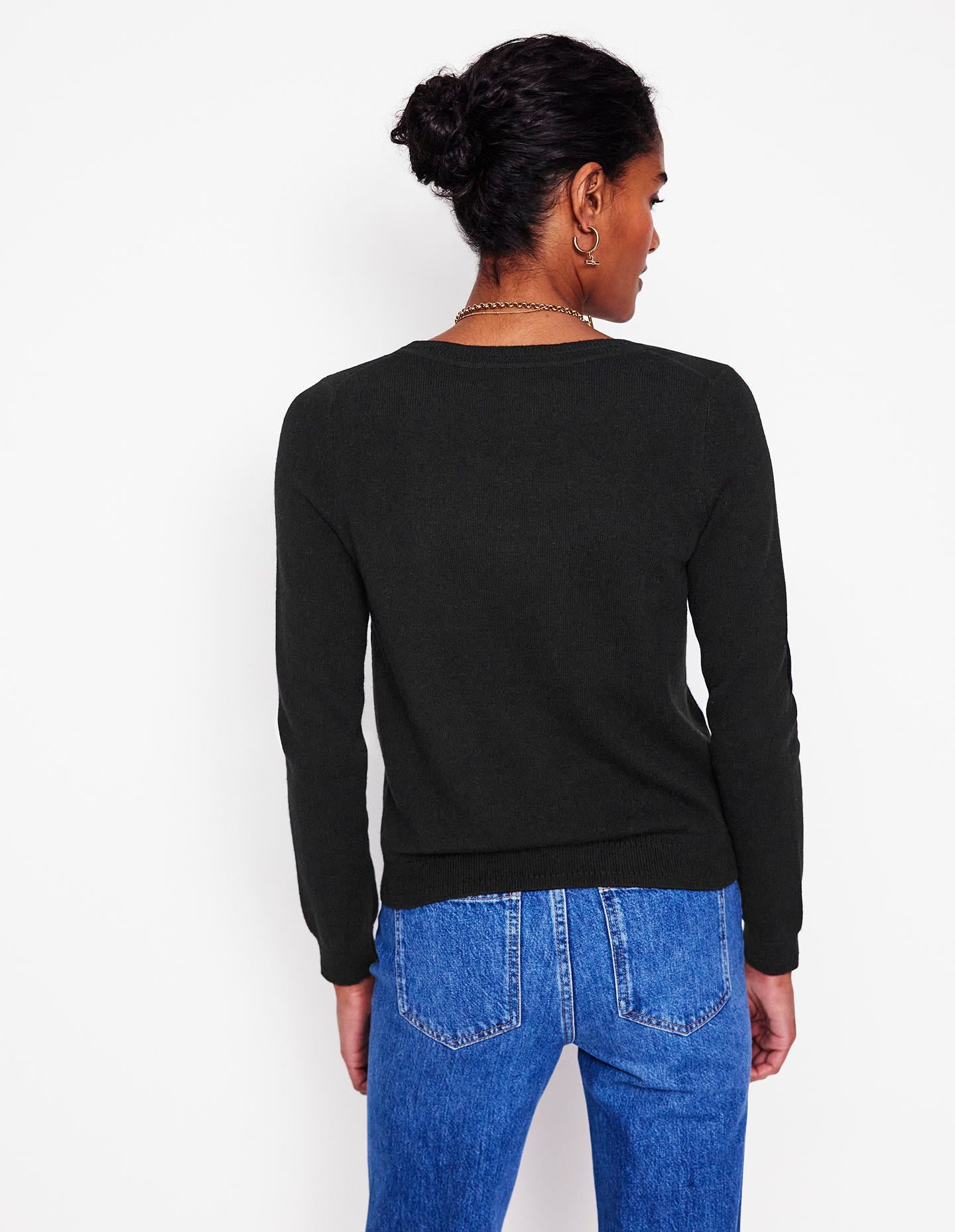 Eva Kaschmirpullover mit V-Ausschnitt-Schwarz - Image 3