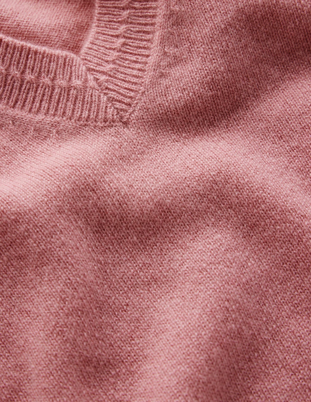 Pull Eva col V en cachemire-Rose camélia - Image 7