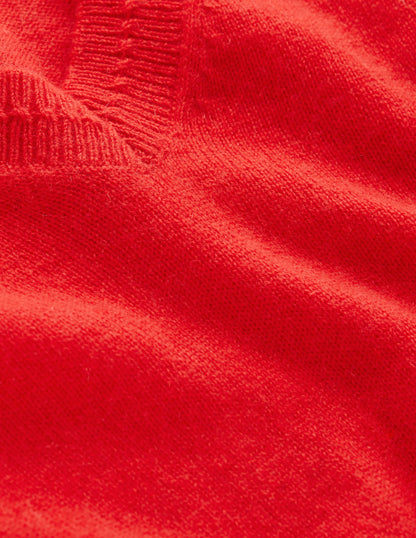 Pull Eva col V en cachemire-Mini Ecru