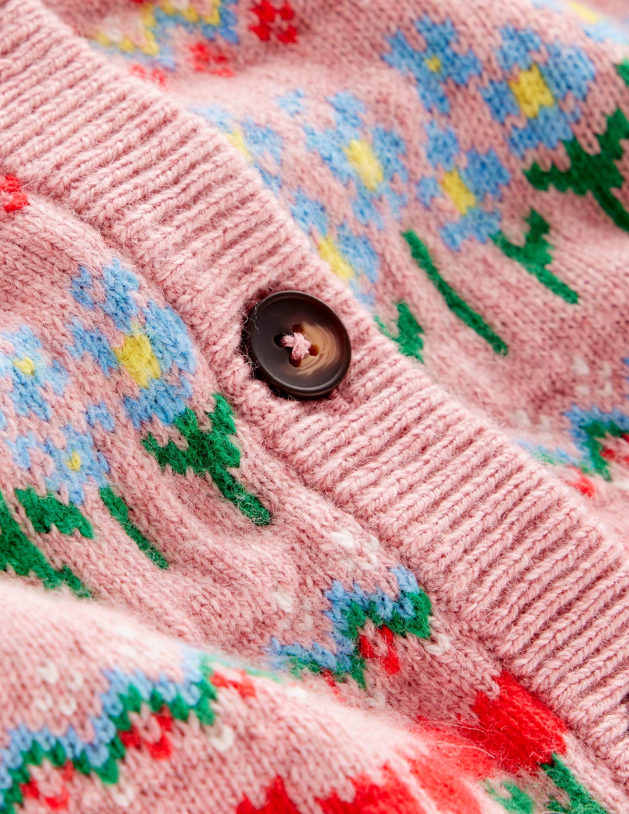Cardigan Edie à motif jacquard-Rose reine-des-prés, fleurs - Image 10