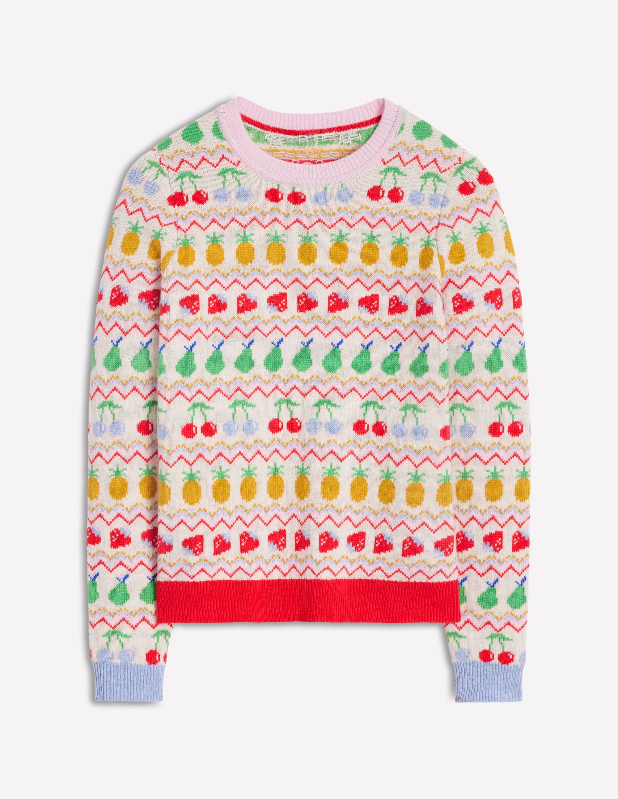 Pull Edie à motif jacquard-Écru chiné, fruit - Image 8