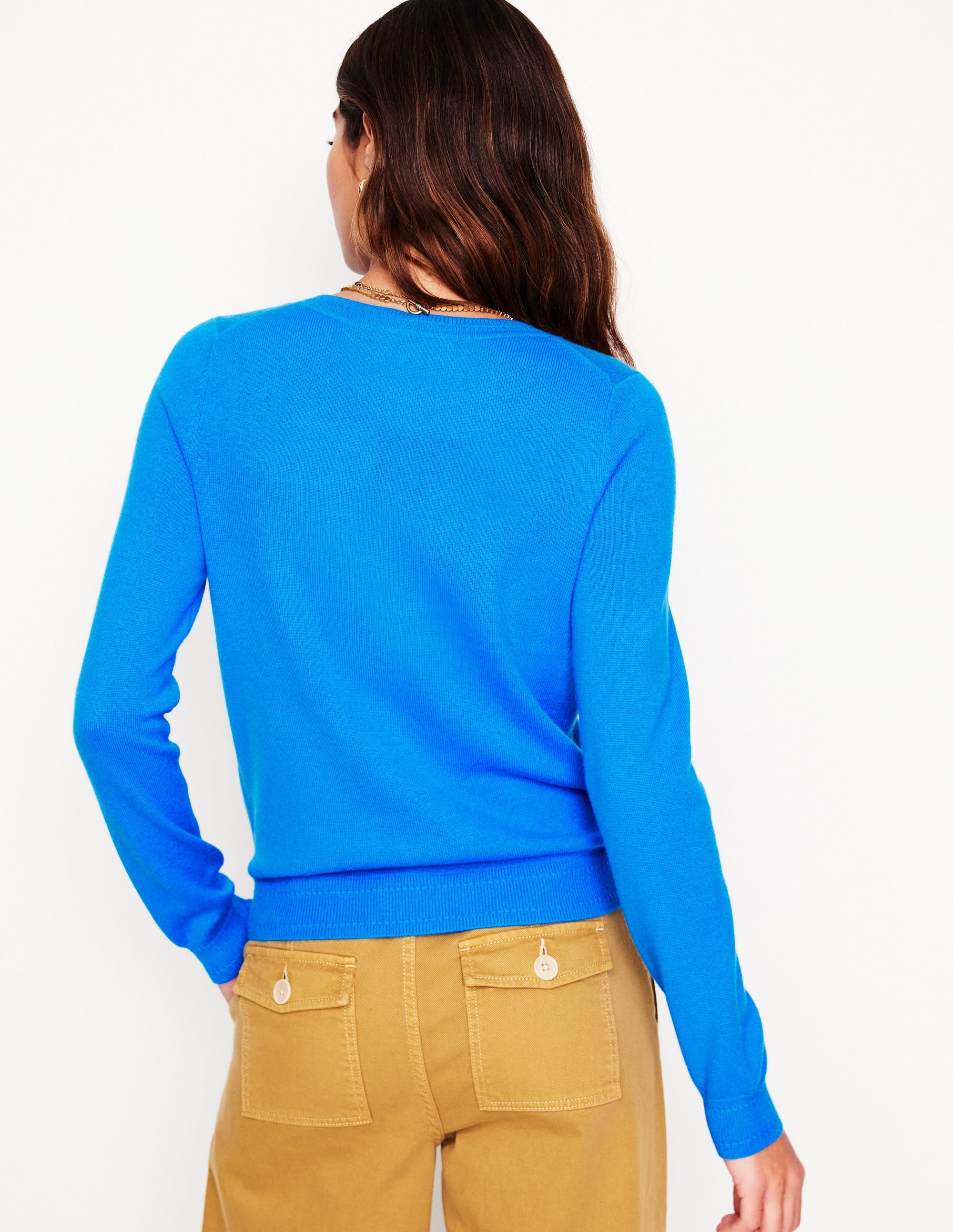 Cardigan Eva en cachemire-Bleu Céruléen - Image 3