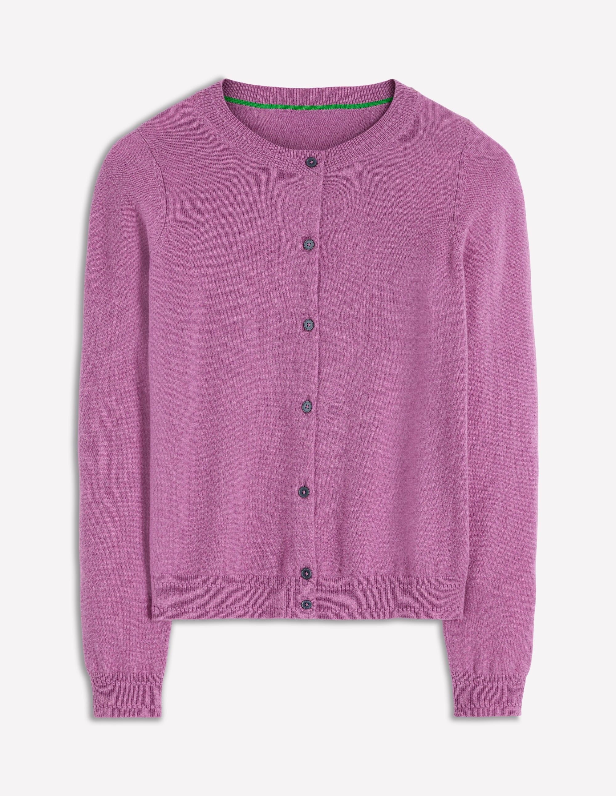 Eva Kaschmir-Strickjacke mit Rundhalsausschnitt-Rotklee-Rosa - Image 6