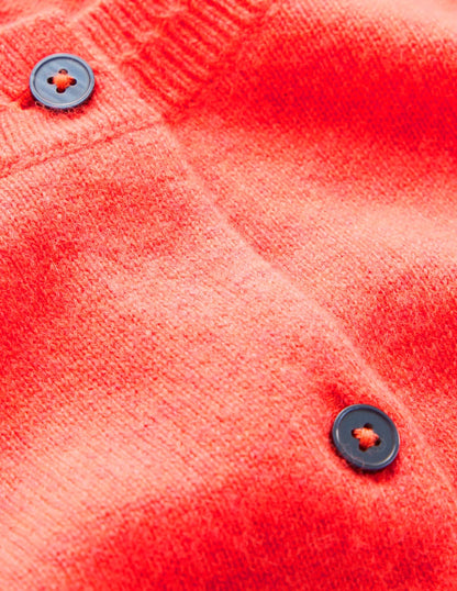 Eva Kaschmir-Strickjacke mit Rundhalsausschnitt-Feuerorange Meliert-7