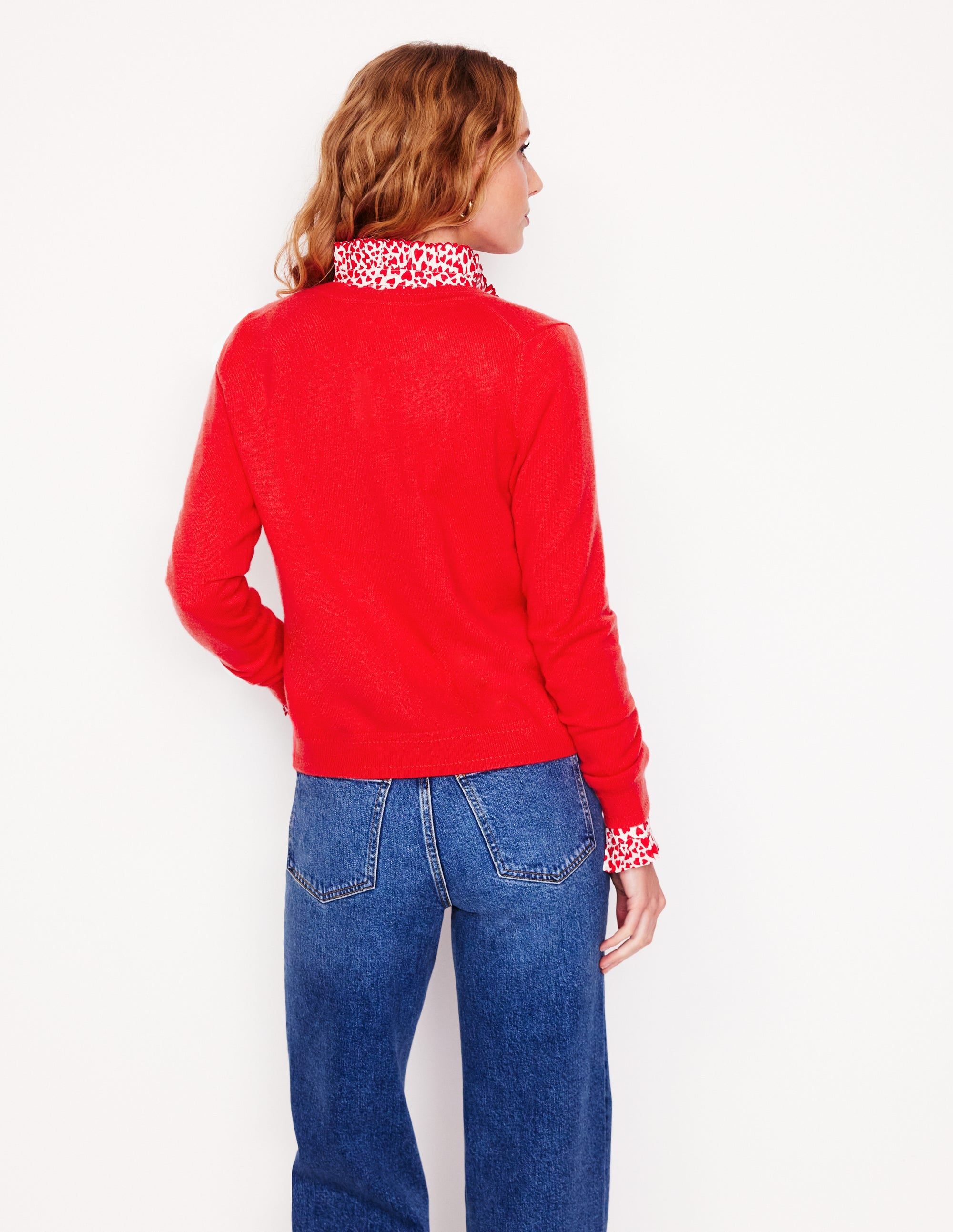 Cardigan Eva en cachemire-Rouge tarte aux fraises - Image 3