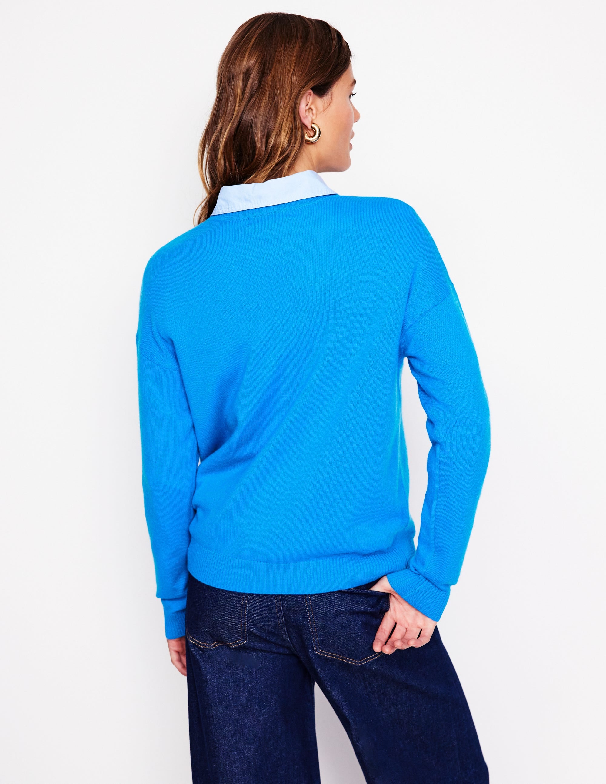 Pull Lydia en cachemire-Bleu Céruléen - Image 3