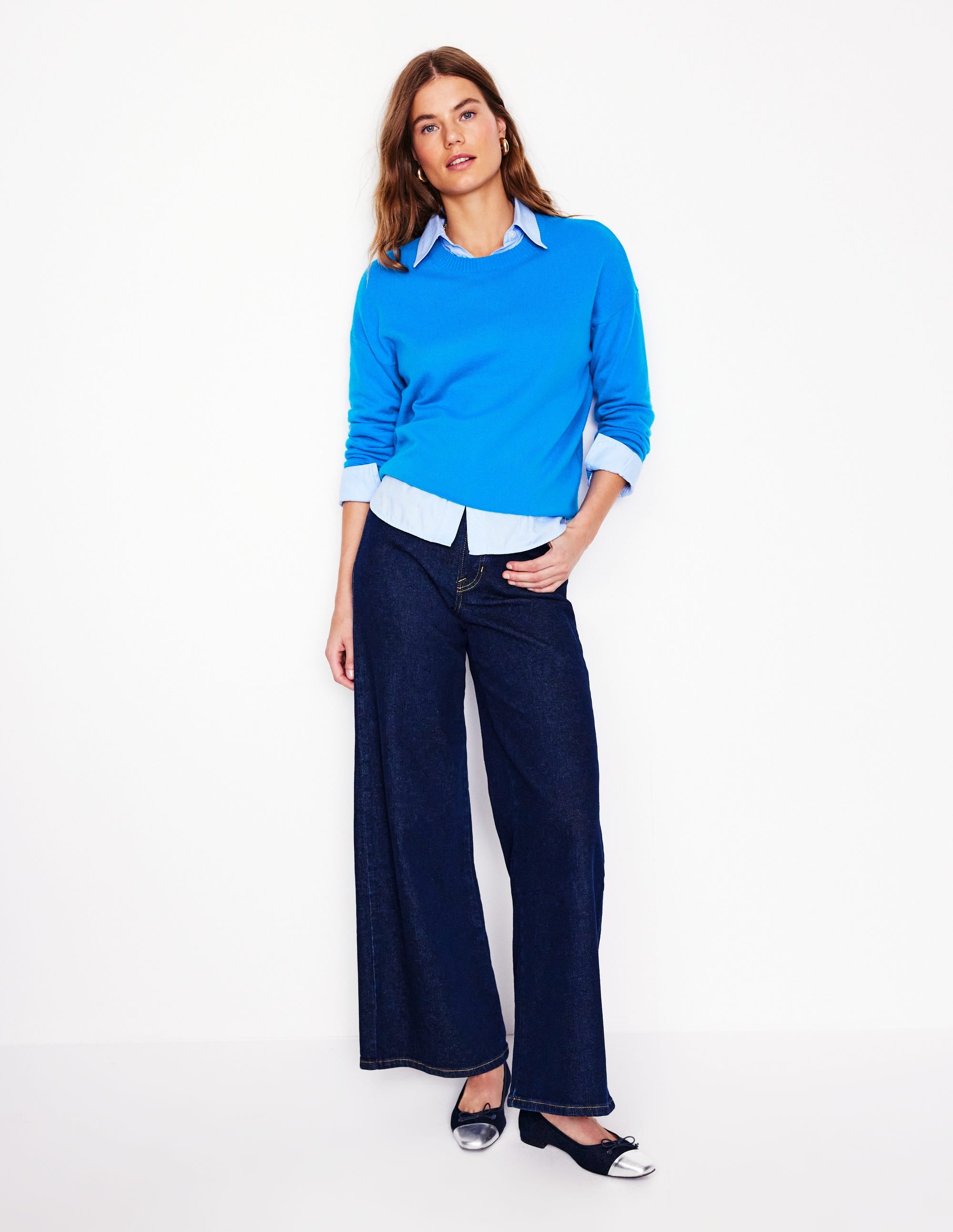 Pull Lydia en cachemire-Bleu Céruléen - Image 4