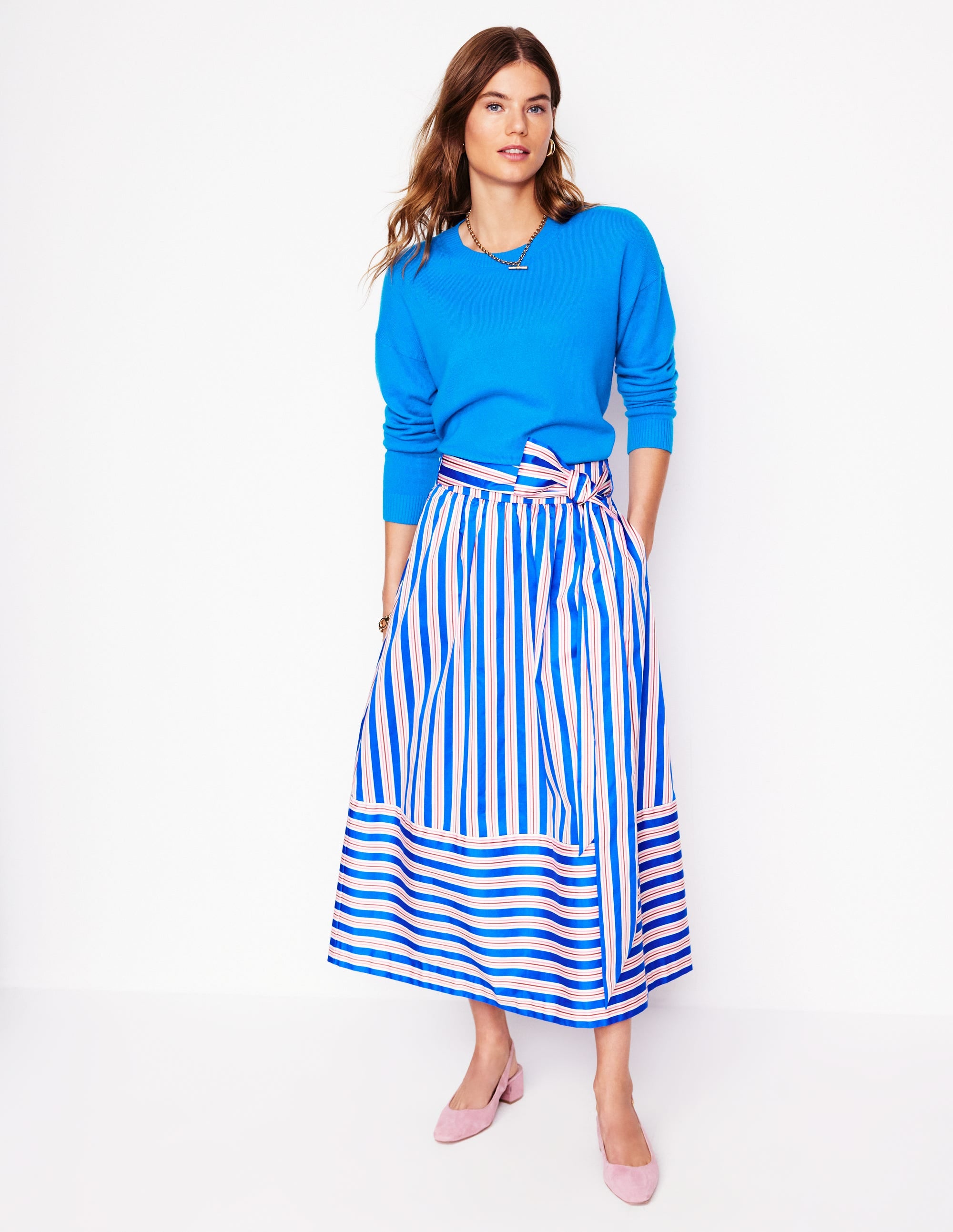 Pull Lydia en cachemire-Bleu Céruléen - Image 6