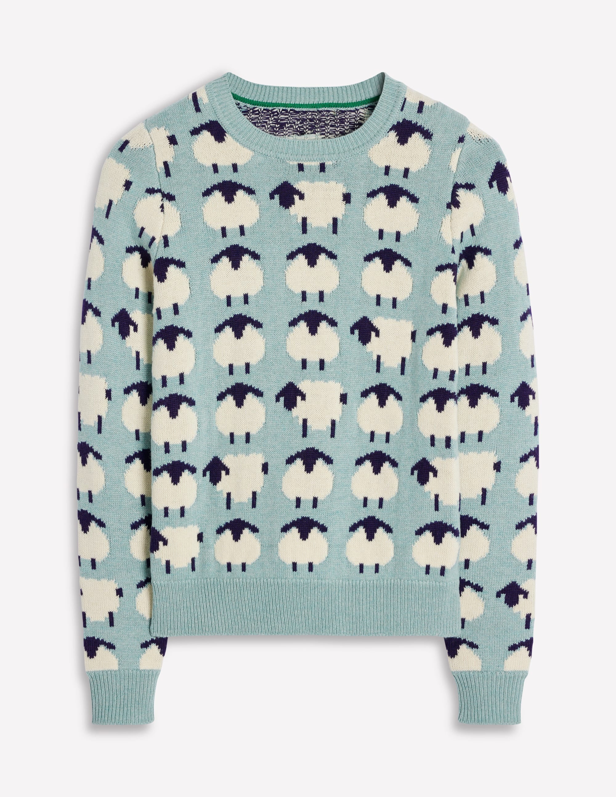 Heather Jacquard-Pullover-Seamist Blue, Schafe - Image 6