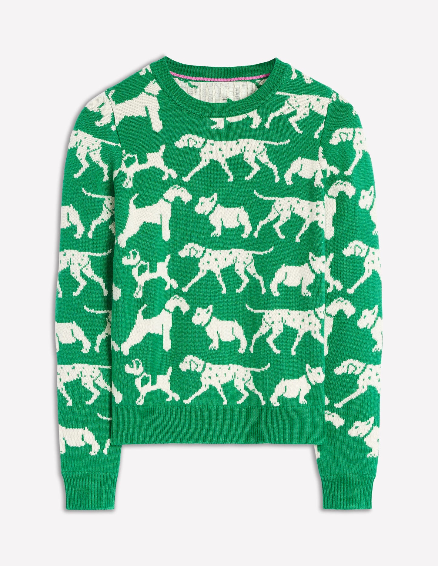 Heather Jacquard Jumper-Sapling Green, Dogs