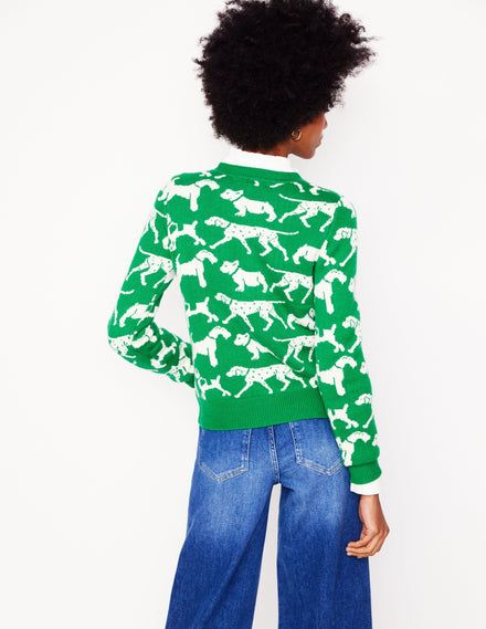 Heather Jacquard-Pullover-Setzlingsgrün, Hunde