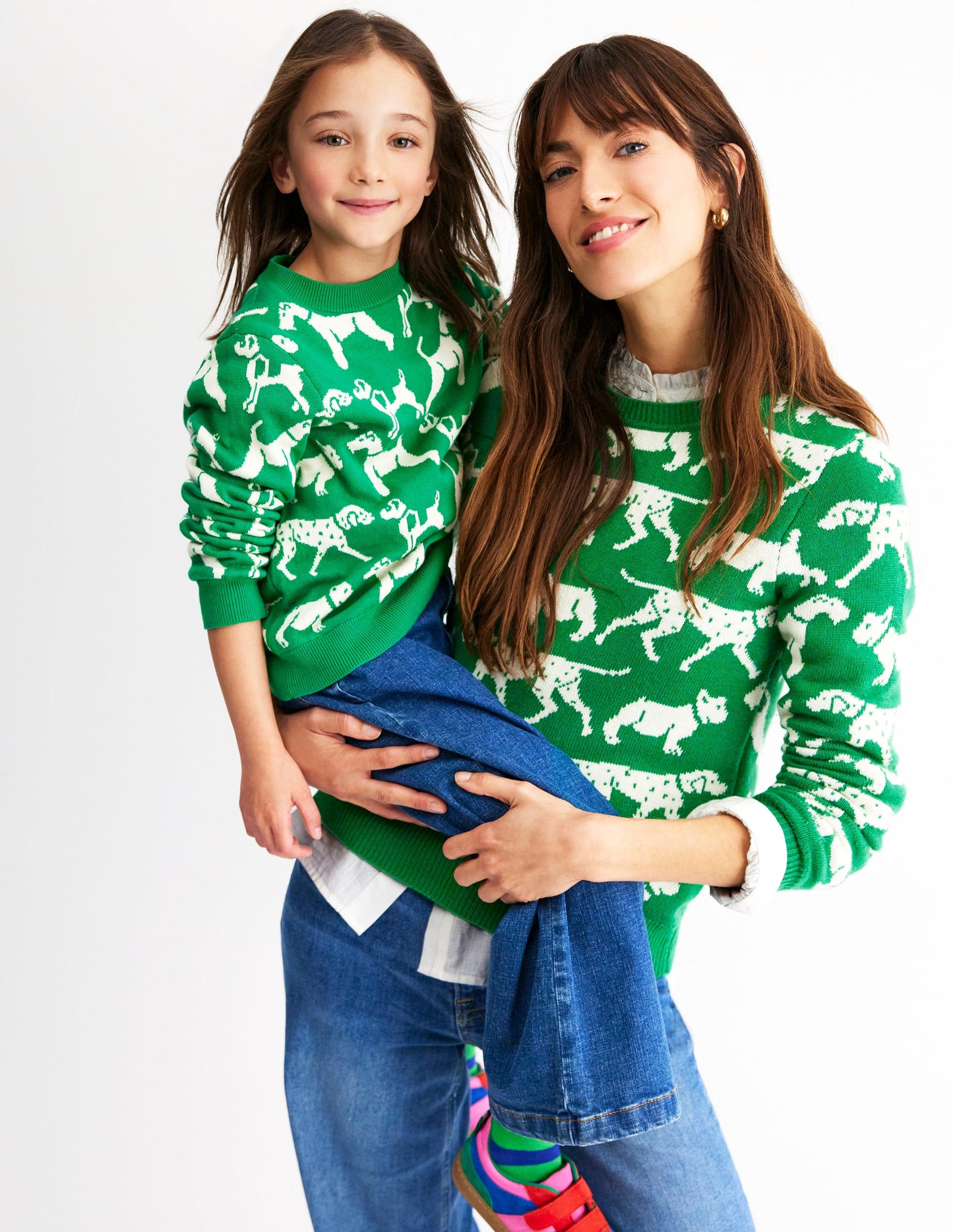 Heather Jacquard Jumper-Sapling Green, Dogs