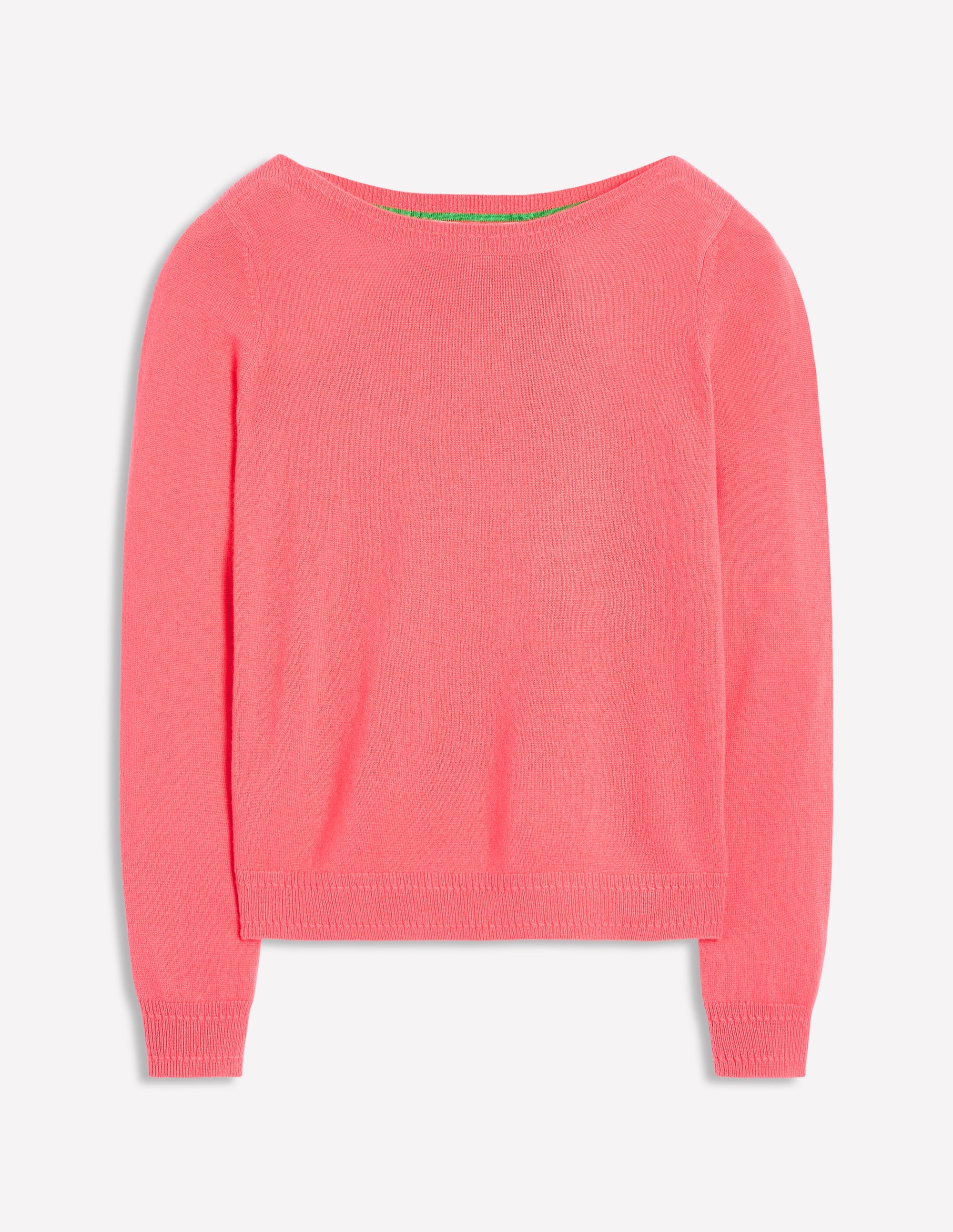 Pull Eva col bateau en cachemire-Rose azalée - Image 6