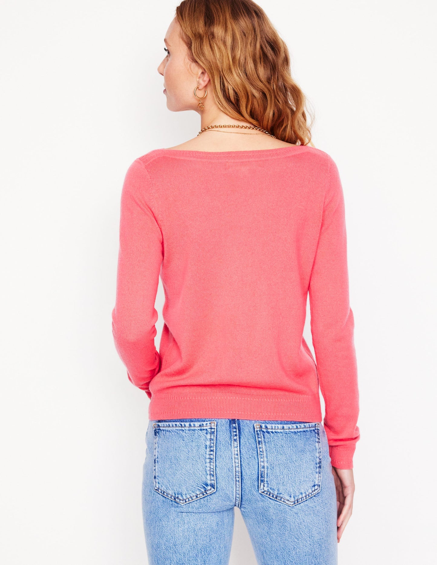 Eva Kaschmirpullover mit U-Boot-Ausschnitt-Azalee