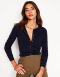 Cardigan court Eva en cachemire-Bleu marine