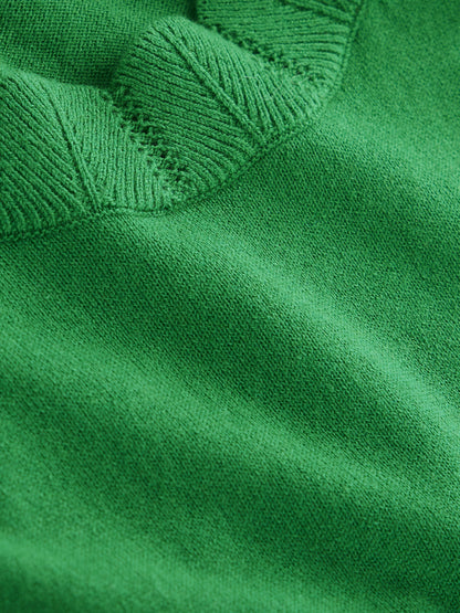 Imi Pullover mit Muschelsaum-Grünes Tamburin