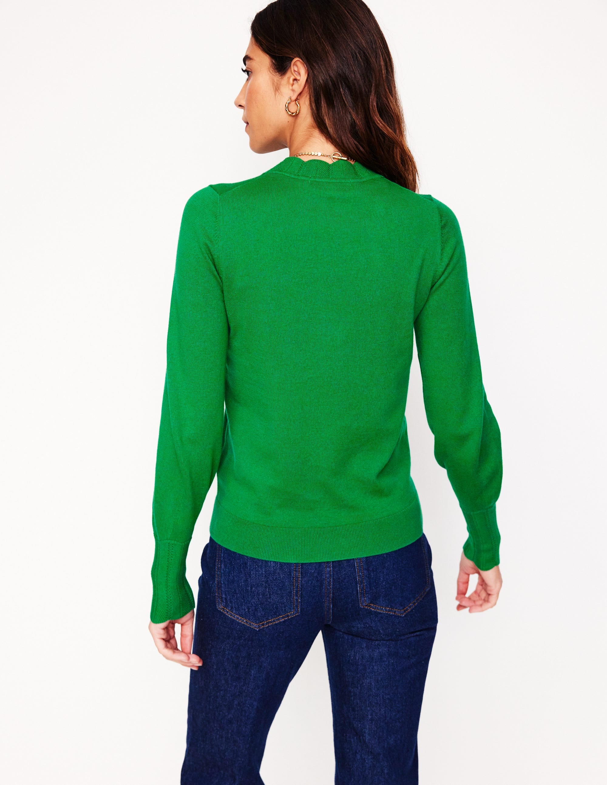 Pull Imi à détails festonnés-Émeraude Intense - Image 3