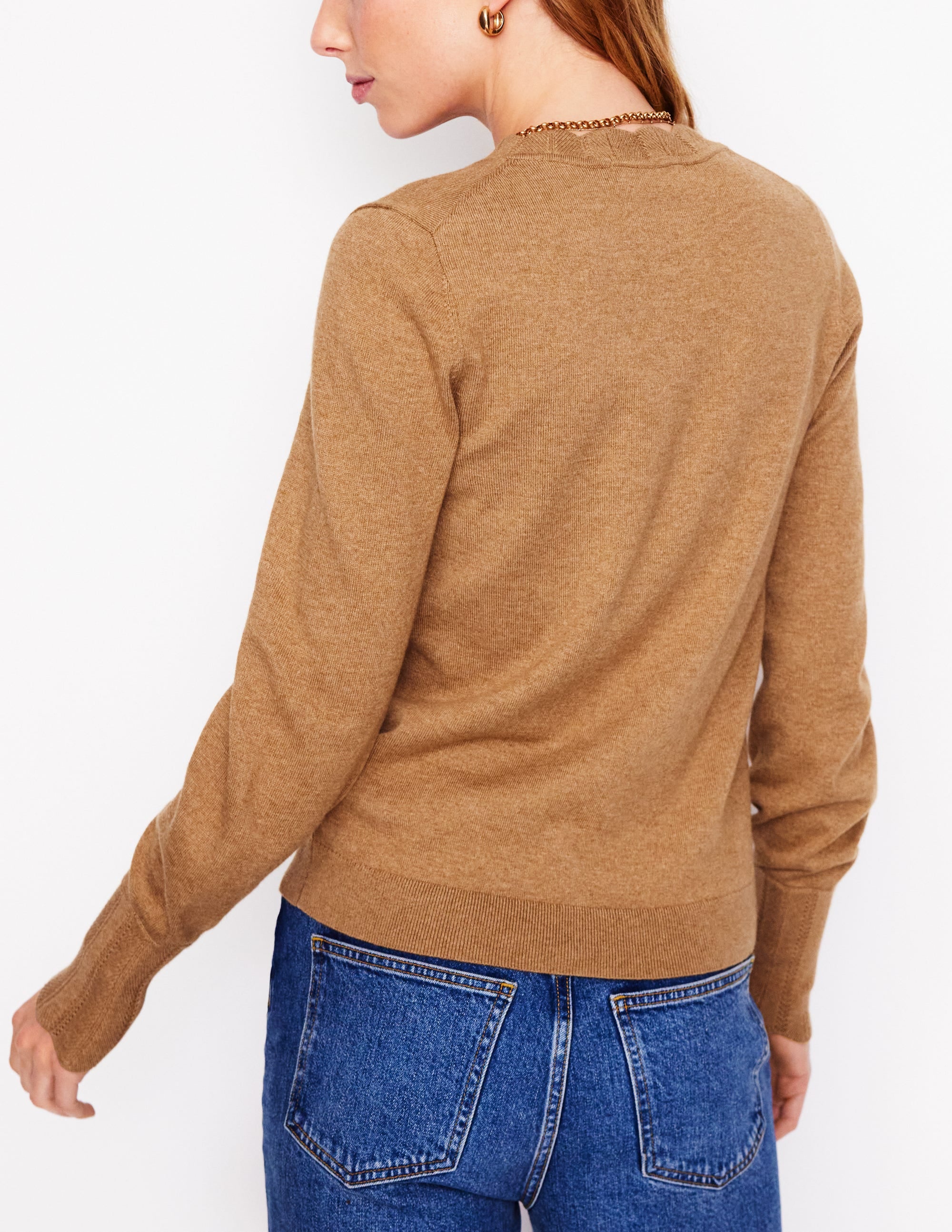 Gilet Imi festonné-Marron feuille d'automne - Image 3