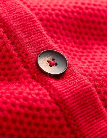 Gilet à maille texturée-Rouge éclatant