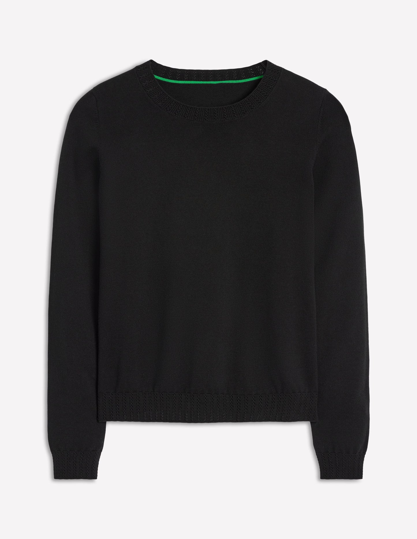 Emilia Cotton Crew Jumper-Black