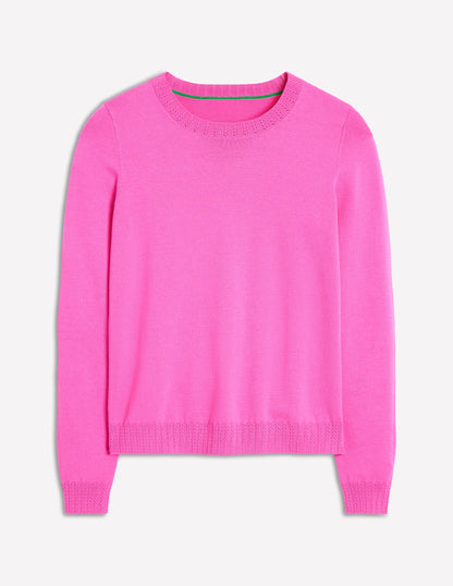 Emilia Cotton Crew Jumper-PINK