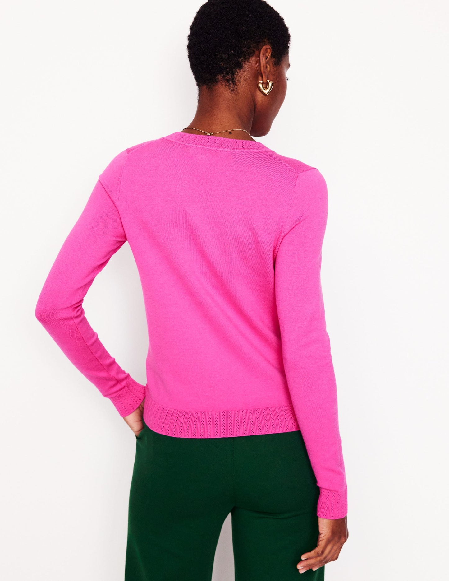 Emilia Baumwollpullover mit Rundhalsausschnitt-Rosa