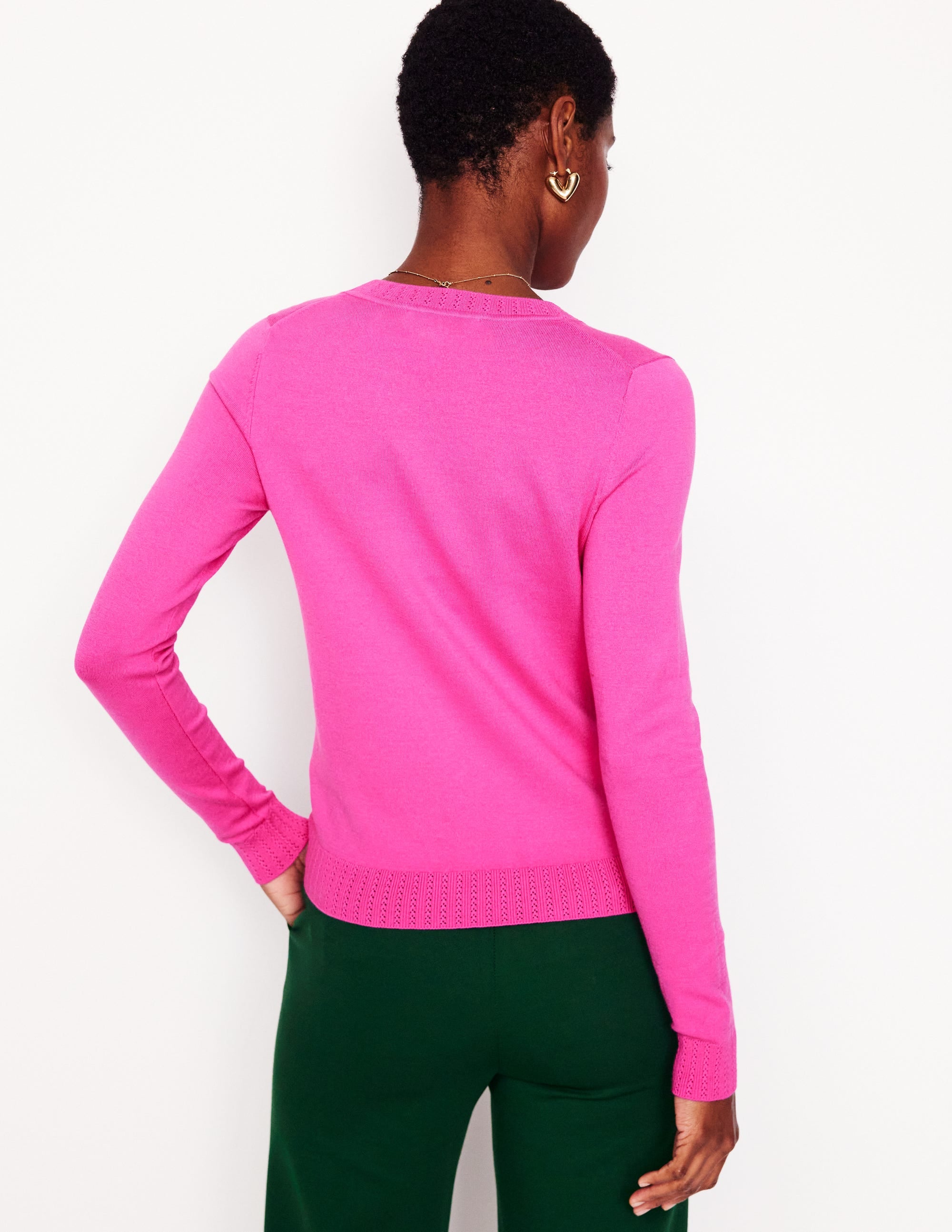Emilia Baumwollpullover mit Rundhalsausschnitt-Rosa - Image 3