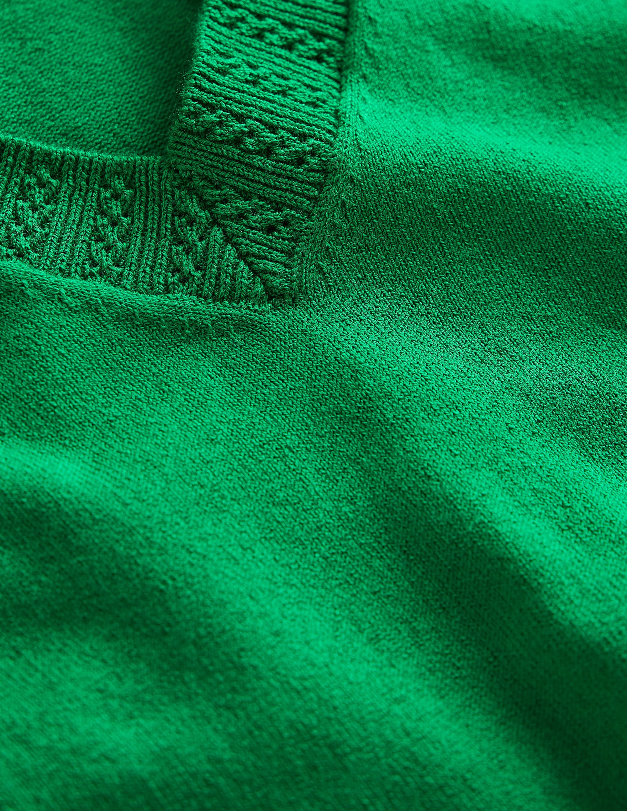 Pull Emilia à col V en coton-Émeraude Intense - Image 6