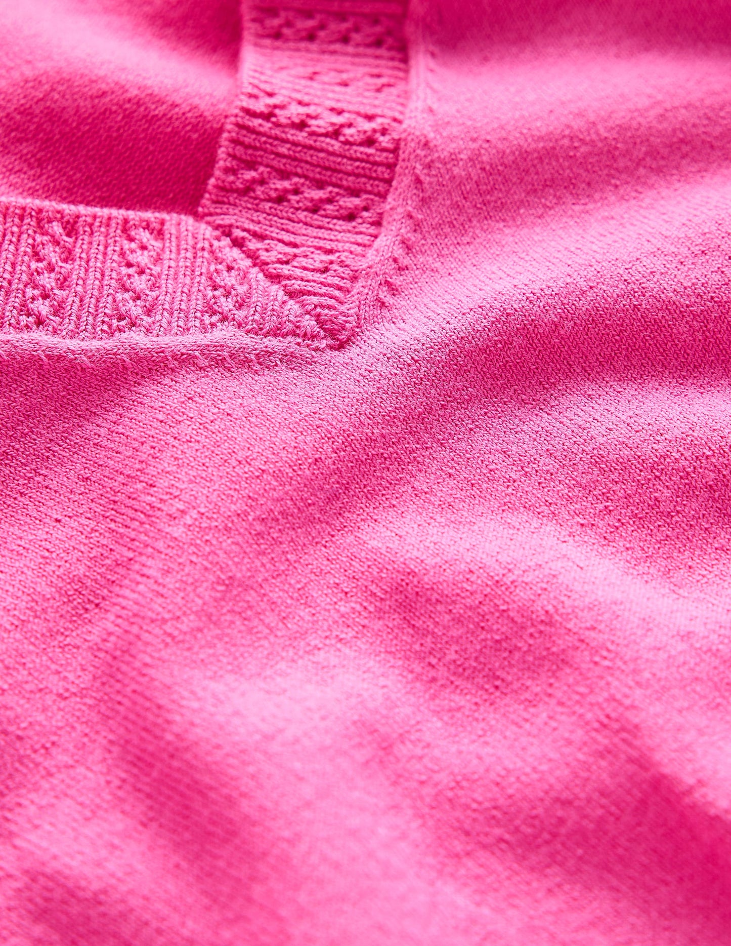 Emilia Baumwollpullover mit V-Ausschnitt-Rosa