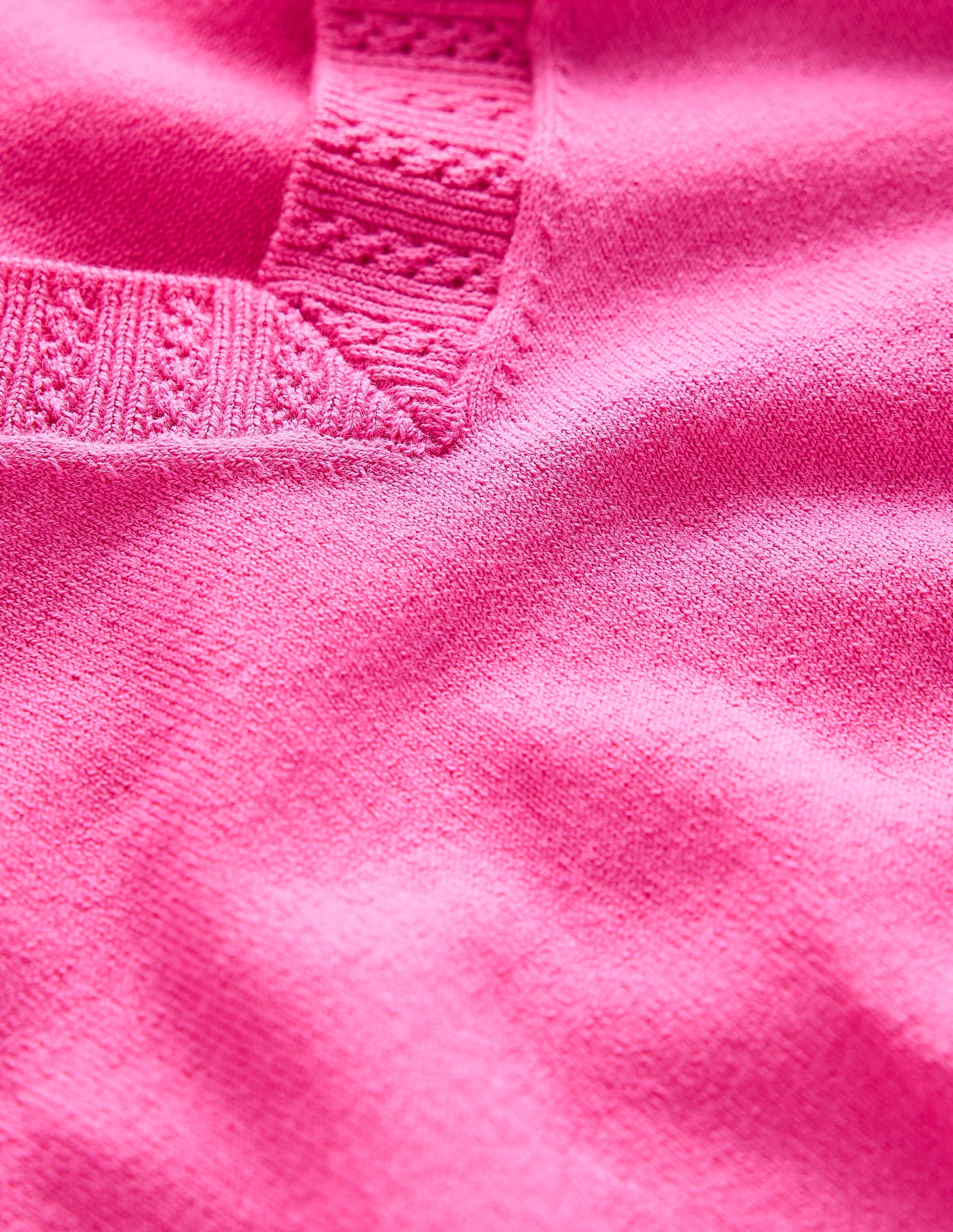 Emilia Baumwollpullover mit V-Ausschnitt-Rosa - Image 6