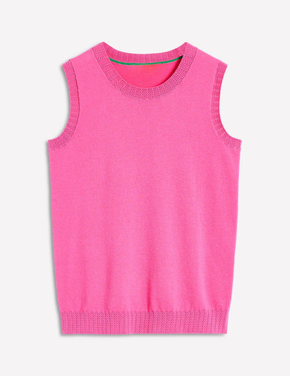 Emilia Cotton Crew Neck Tank-PINK