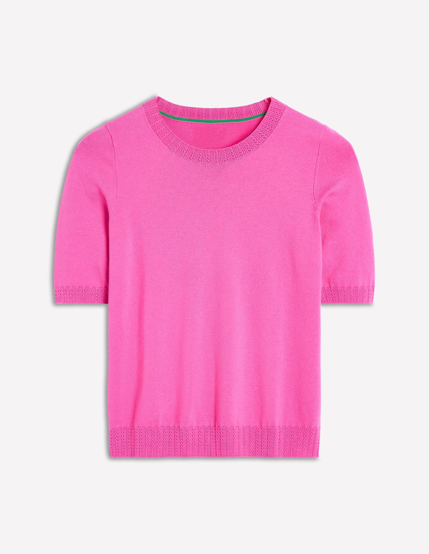 T-shirt col rond Emilia en coton-Rose angélique