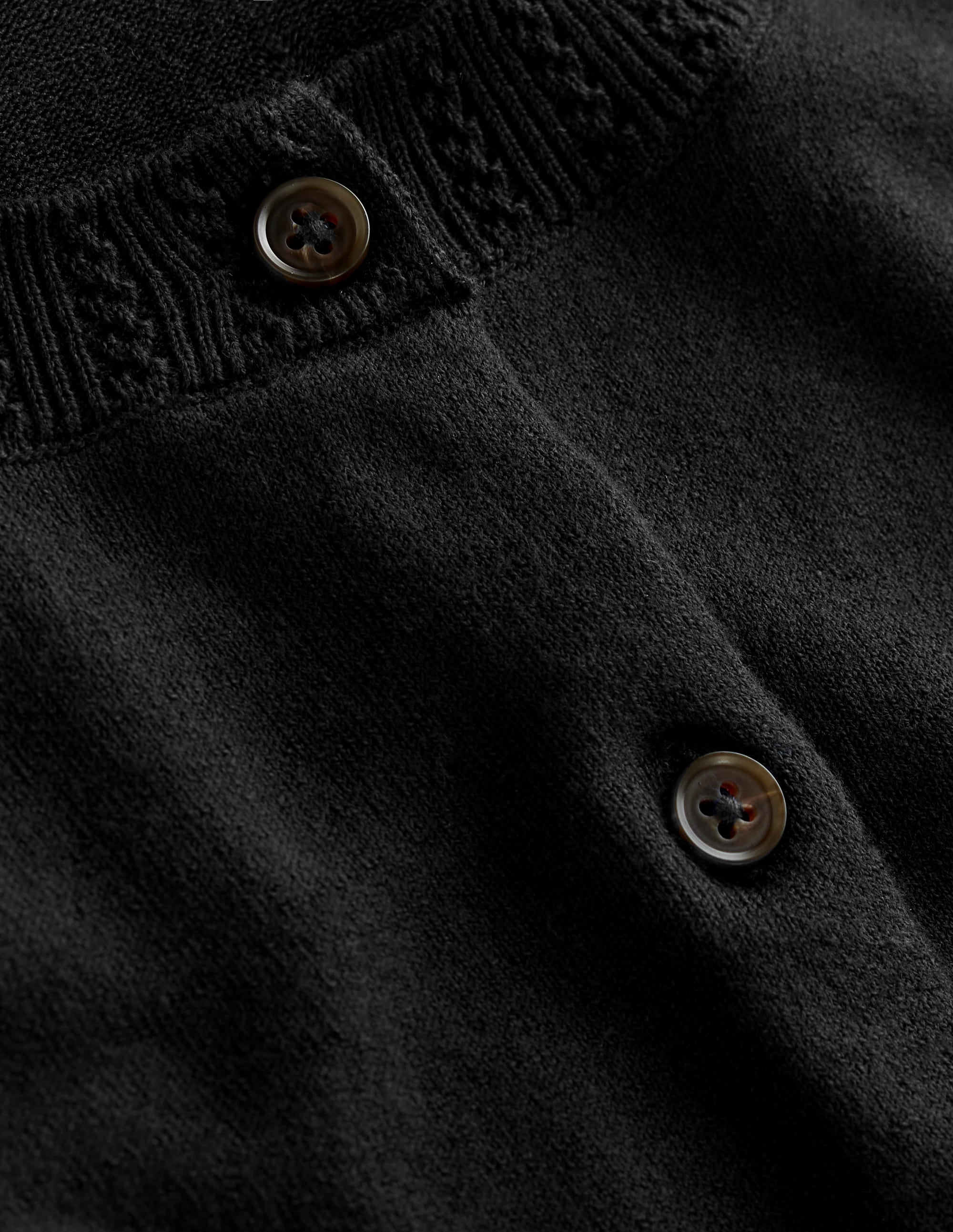 Emilia Baumwollstrickjacke mit Rundhalsausschnitt-Schwarz - Image 6