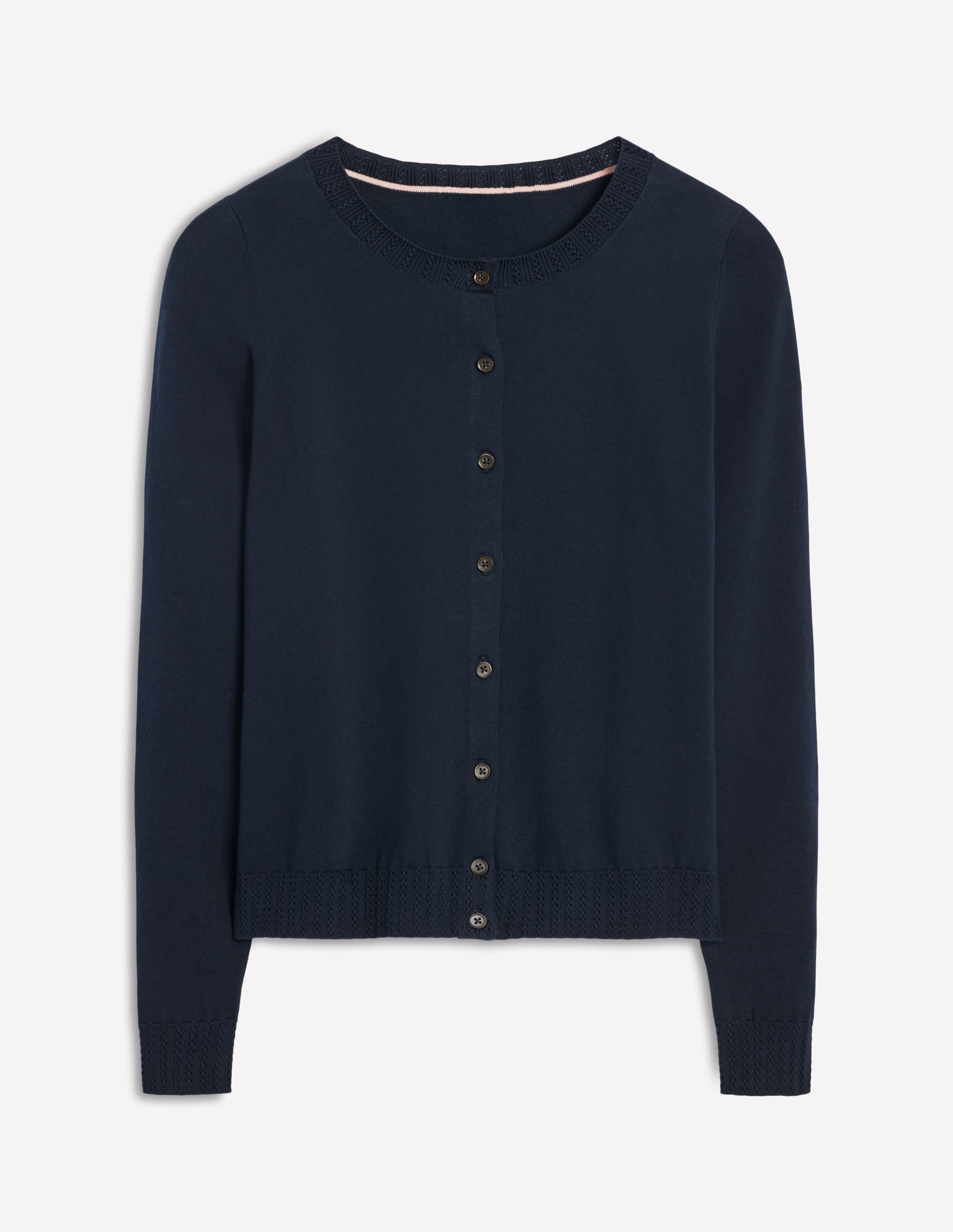 Emilia Baumwollstrickjacke mit Rundhalsausschnitt-Marineblaue - Image 5