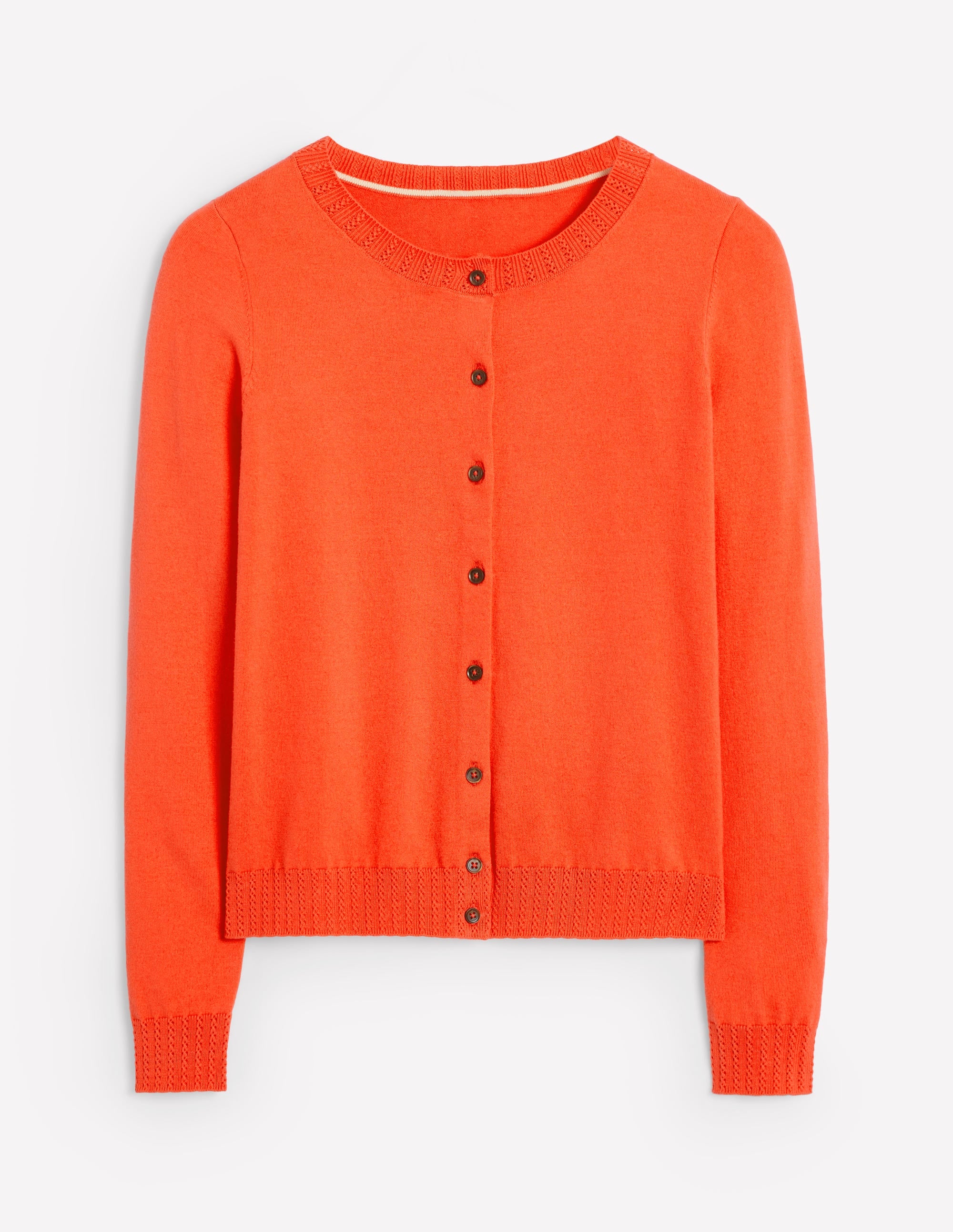 Emilia Baumwollstrickjacke mit Rundhalsausschnitt-Mandarinenorange - Image 5