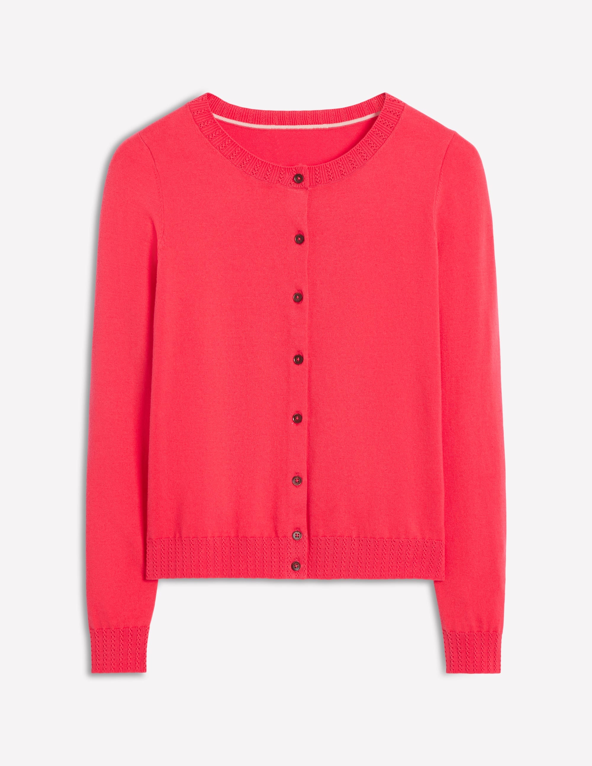 Emilia Baumwollstrickjacke mit Rundhalsausschnitt-Kamelienrosa - Image 5