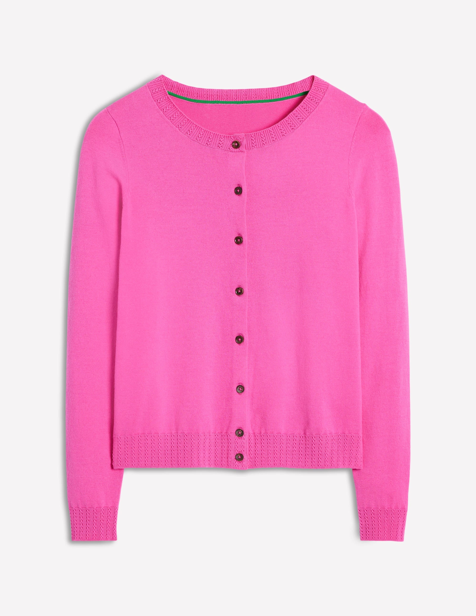 Gilet col rond Emilia en coton-Rose angélique - Image 5